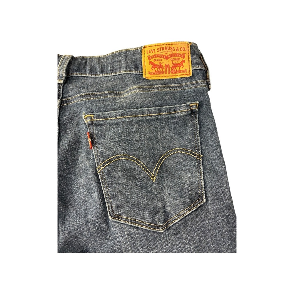 Levi's 711 Skinny Jeans Dark Wash Distressed Size 28x30 - Picture 10 of 10